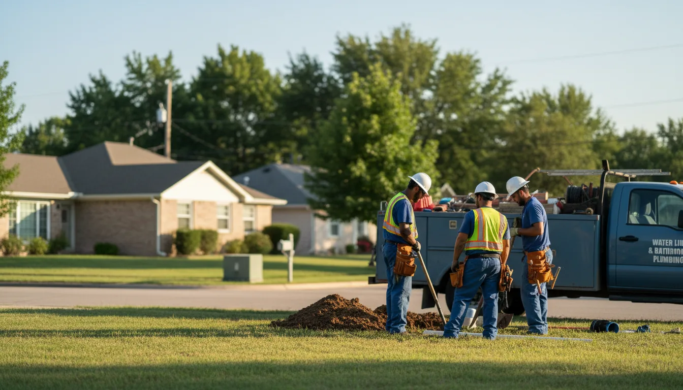 Residential water line and bathroom plumbing service in Newton, KS